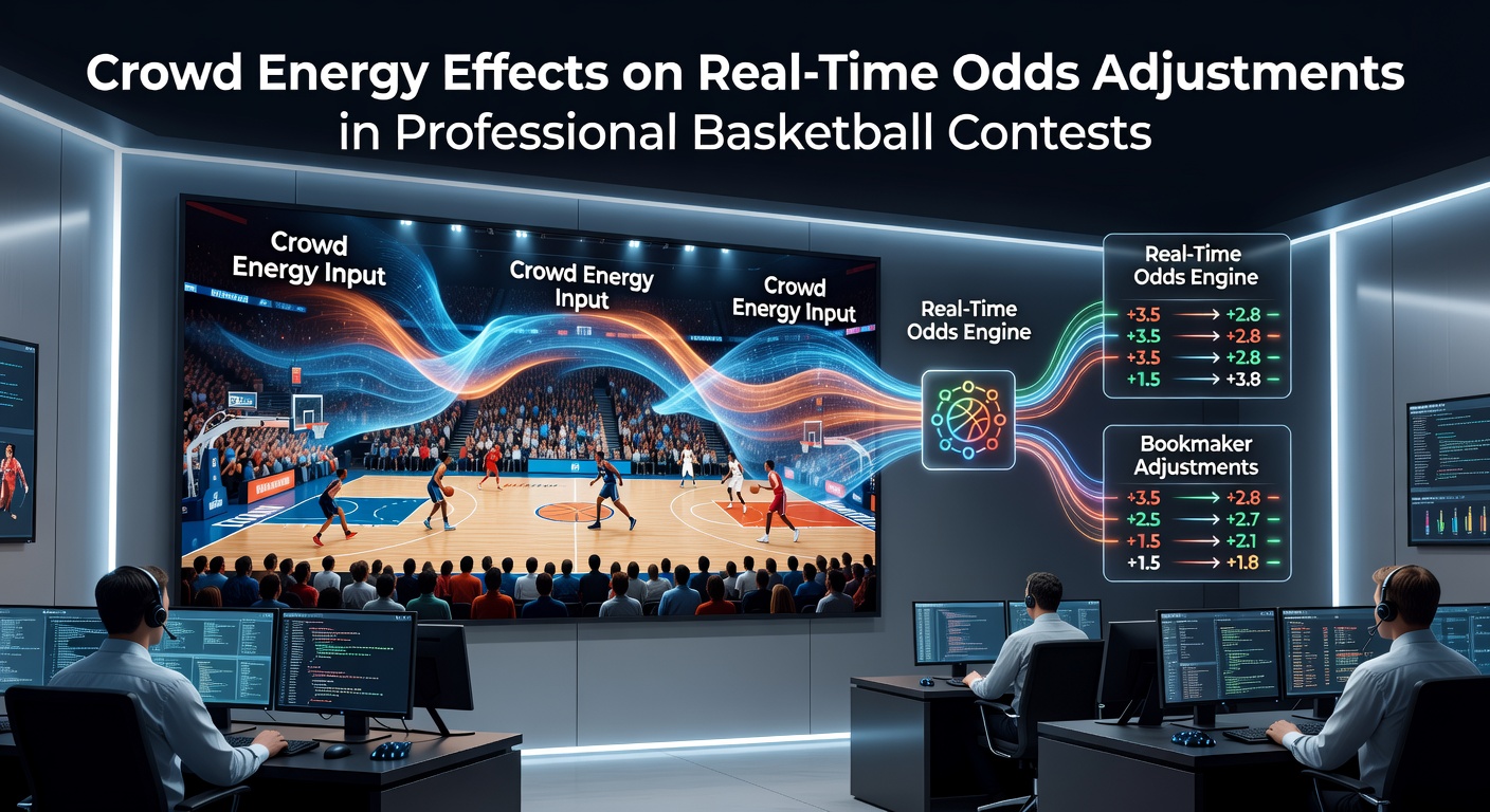Live-Datenvisualisierung von Odds-Anpassungen während eines Basketball-Spiels mit hoher Zuschauerbeteiligung