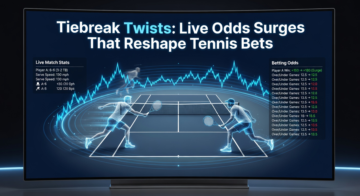 Grafik mit schwankenden Live-Odds während eines Tiebreaks, die Surge-Effekte visuell darstellt